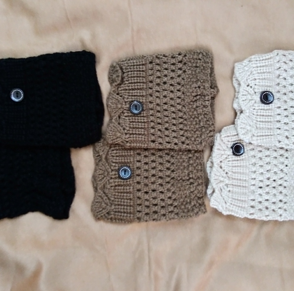 Set of 3 Knit Boot Toppers